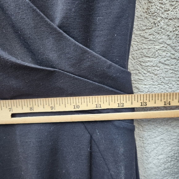 Halogen Wrap Dress Women's Size 2 Black Classic Minimalist Neutral Staple Piece - Picture 6 of 14